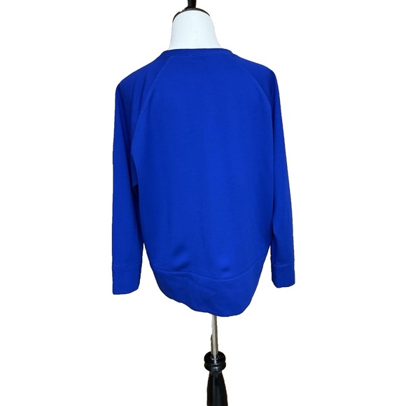 Eileen Fisher Size M Petite Blue Flex Tencel Ponte Shirt Round Neck Top Boxy Fit - Picture 3 of 12